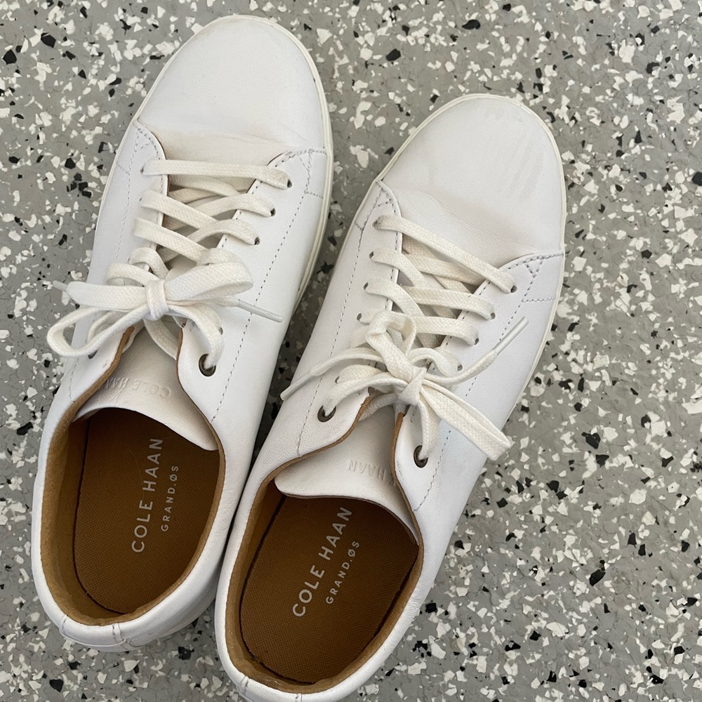 Cole Haan Grand 0S white tennis shoes